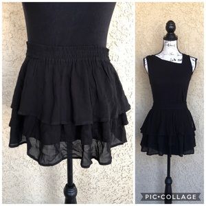 Forever 21 Black Tier Ruffle Skirt size Medium